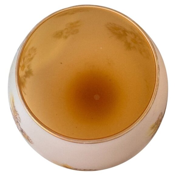 Vintage C-1960s Italian Murano Opaline satin glass hand-painted XL goblet - Picture 2 of 4